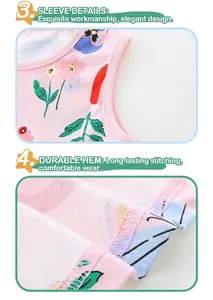 Detailed view of the soft pink cotton floral top showing high-quality stitching and hemming