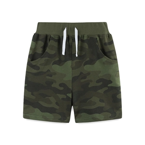 Short camouflage enfant en tricot de coton avec taille élastique à cordon pour garçons