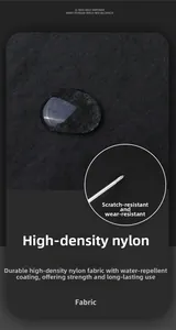 Detail of high-density nylon fabric with water-resistant coating and scratch resistance