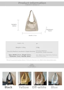 Tableau des dimensions du grand sac cabas en similicuir avec un nœud décoratif élégant
