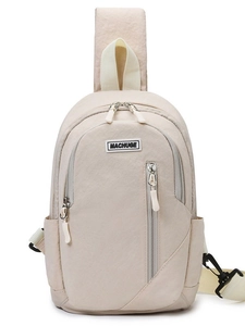 Waterproof nylon crossbody chest bag with adjustable strap and multi-pocket design