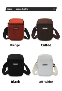 Detailed grid view showing four colors of the portable canvas crossbody phone bag for unisex