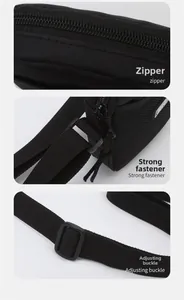 Detail view of durable black nylon bag showing high-density zipper and heavy-duty buckles