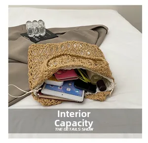 Detailed interior of hollow cotton woven bag showing large capacity for gadgets