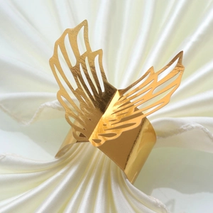 Laser Cut Artificial Pearl Paper Napkin Rings Butterfly Angel Wings Hollow Out Design For Wedding Banquet Table Decoration Party Supplies