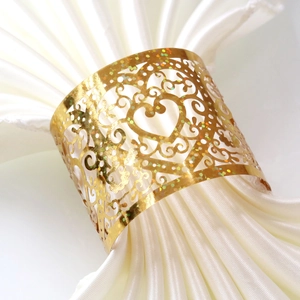 Heart Shaped Laser Cut Napkin Rings Hollow Out Paper Napkin Holders For Wedding Party Banquet Table Decoration Accessory