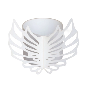 White laser-cut angel wing paper napkin rings with delicate hollow feather texture