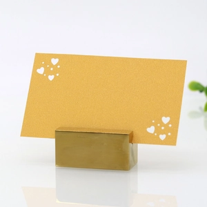 Wedding Place Cards Heart Laser Cut Hollow Artificial Pearl Paper With Metal Holder For Party Banquet Table Number Decoration Elegant