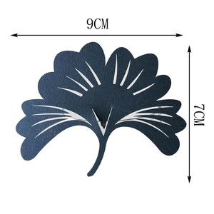 Deep blue ginkgo leaf place card for wedding reception party with 9x7cm dimensions