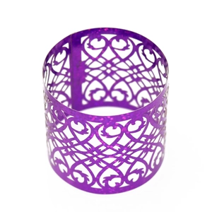 Sparkling purple hollow laser-cut napkin ring for elegant wedding table decoration
