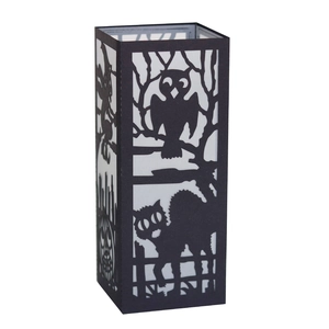 Halloween black hollowed paper lantern with witch owl and pumpkin patterns
