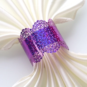 Laser Cut Lace Napkin Rings Pearlescent Paper Hollow Out Napkin Buckle For Wedding Party Table Decoration Banquet Hotel Dining