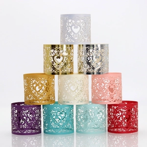 Laser-cut heart napkin rings in multiple vibrant colors for elegant wedding table settings
