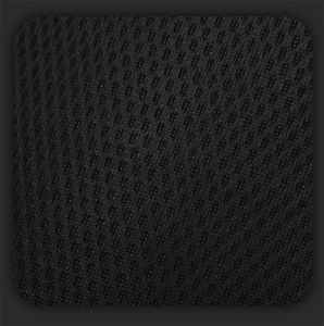 Detail of breathable black mesh fabric with a 3D honeycomb structure for a men chest bag
