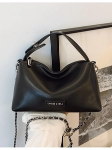 Women Fashion PU Leather Shoulder Bag Large Capacity Versatile Crossbody Bag Simple Chain Strap Handbag For Daily Commute