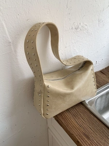 Vintage Nieten PU Leder Umhängetasche Für Damen Mode Y2K Minimalistische Achseltasche Einfarbig Handtasche Mit Reißverschluss