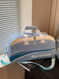 Women Large Capacity PU Leather Gym Bag With Independent Shoe Compartment Badminton Racket Slot Sport Duffle Travel Bag
