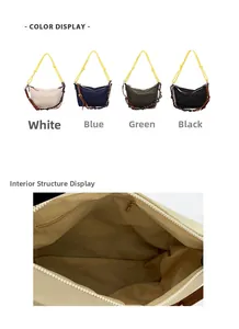Detailed interior zip pocket and multiple color options for the nylon crescent shoulder bag