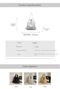 Detailed size specifications for the plaid drawstring bucket backpack with dimensions