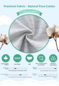 Detail of 100% natural cotton knit fabric showing breathable and anti-pilling texture