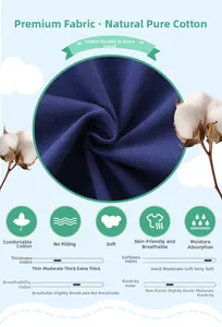 Détail du tissu en coton bleu marine montrant l'épaisseur et la respirabilité du t-shirt enfant