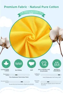 Close-up of yellow 100% natural cotton knit fabric texture for children's clothing set