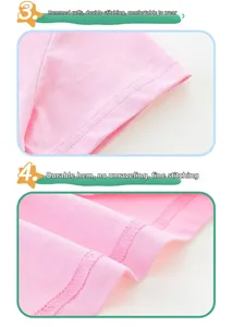 Gros plan d'un t-shirt en coton rose avec ourlet à double couture et poignets renforcés