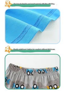 Detail view of cotton knit hem stitching and elastic waistband on children sports set