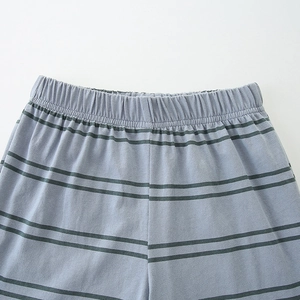 Ensemble d'été pour garçons en coton rayé avec taille élastique confortable