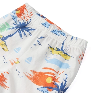 Ensemble d'été deux pièces en coton pour enfants avec imprimé palmier et voilier