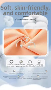 Close-up of soft 100% combed cotton fabric showing texture and breathability specs