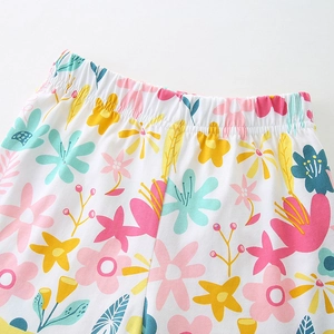 Ensemble d'été pour filles avec haut à motif renard et short en coton à imprimé floral