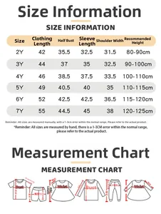 Size chart for boys hooded jacket from 2Y to 7Y with detailed body measurements