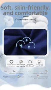 Detailed macro view of 100% combed cotton navy knit fabric with fine texture for boys' pants