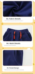 Detail view of navy sweatpants showing knit fabric texture and elastic drawstring waistband