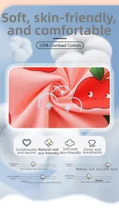 Dettaglio in 100% cotone pettinato rosa con stampa mela per abito da bambina