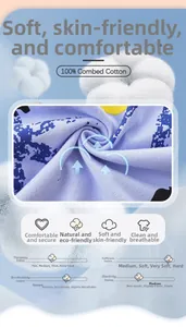 Détail du tissu 100% coton peigné montrant la texture imprimée et la douceur du textile