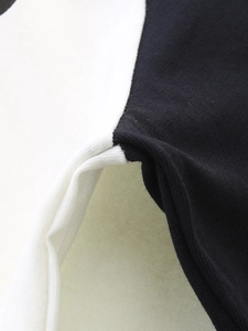 Close-up of boys long sleeve Halloween t-shirt with premium cotton stitching details
