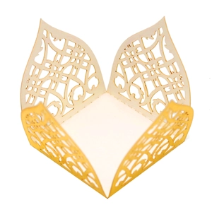 Laser-cut hollow pink paper candy box with floral lace for weddings and party favors