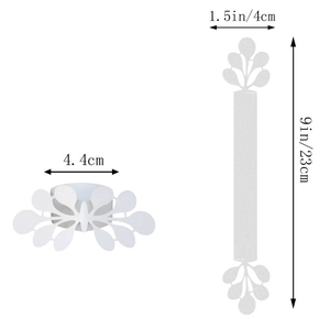 Lace-patterned pearlescent paper napkin ring dimensions showing 23cm length and 4cm width
