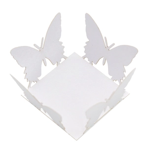 Detailed laser-cut butterfly hollow pattern on white pearlescent paper wedding gift box