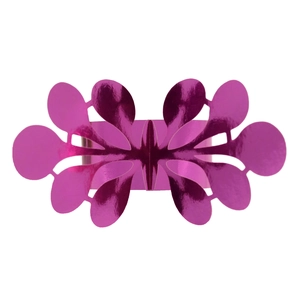 Rose red metallic laser-cut napkin ring with elegant floral petal hollow design