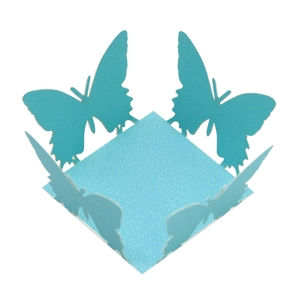 Sky blue pearlescent paper butterfly cupcake wrappers for wedding and party decorations