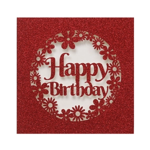Carte de Voeux Joyeux Anniversaire en Papier Nacré à Paillettes Design Évidé Carte d'Invitation Florale Décorative