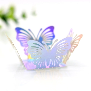 Butterfly Hollow Out Chocolate Wrappers Laser Cut Artificial Pearl Paper Candy Boxes Decorative For Wedding Birthday Party Festive Dessert Table