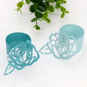 Laser cut paper napkin rings with rose design for wedding party table decoration