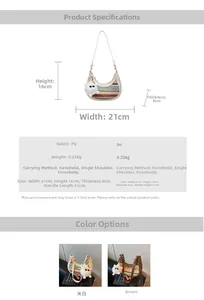 Detailed dimension guide for the woven rainbow crossbody bag with size specifications