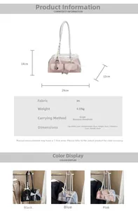Close-up of stylish PU shoulder bag with bow ribbon and heart pendant details