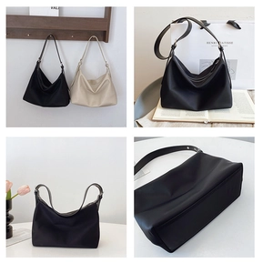 Detail view of large nylon tote bag with adjustable strap and spacious interior
