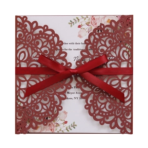 Invitations de Mariage Découpées au Laser Avec Enveloppes Papier Nacré Cartes de Voeux Évidées pour Mariage Fête Célébration Style Européen